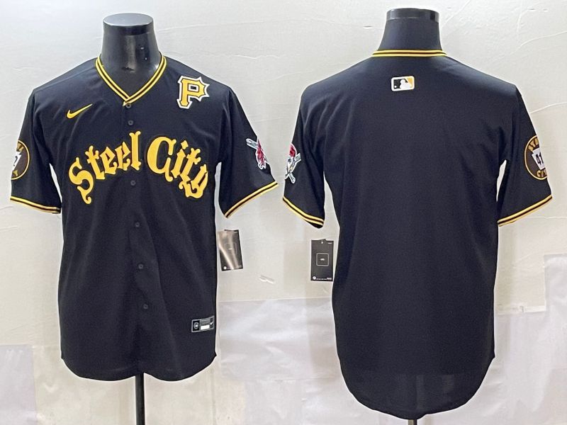 Men 2025 Pittsburgh Pirates Blank Black Game Nike MLB Jersey style 7152->pittsburgh pirates->MLB Jersey